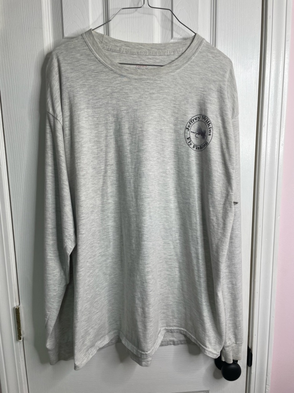 Light Gray Long Sleeve Graphic Wilkes Fly Fishing logo.